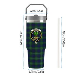 ScotsTee Shop Scottish Hamilton Hunting Crest Tartan Flip Straw Tumbler 20oz 30oz