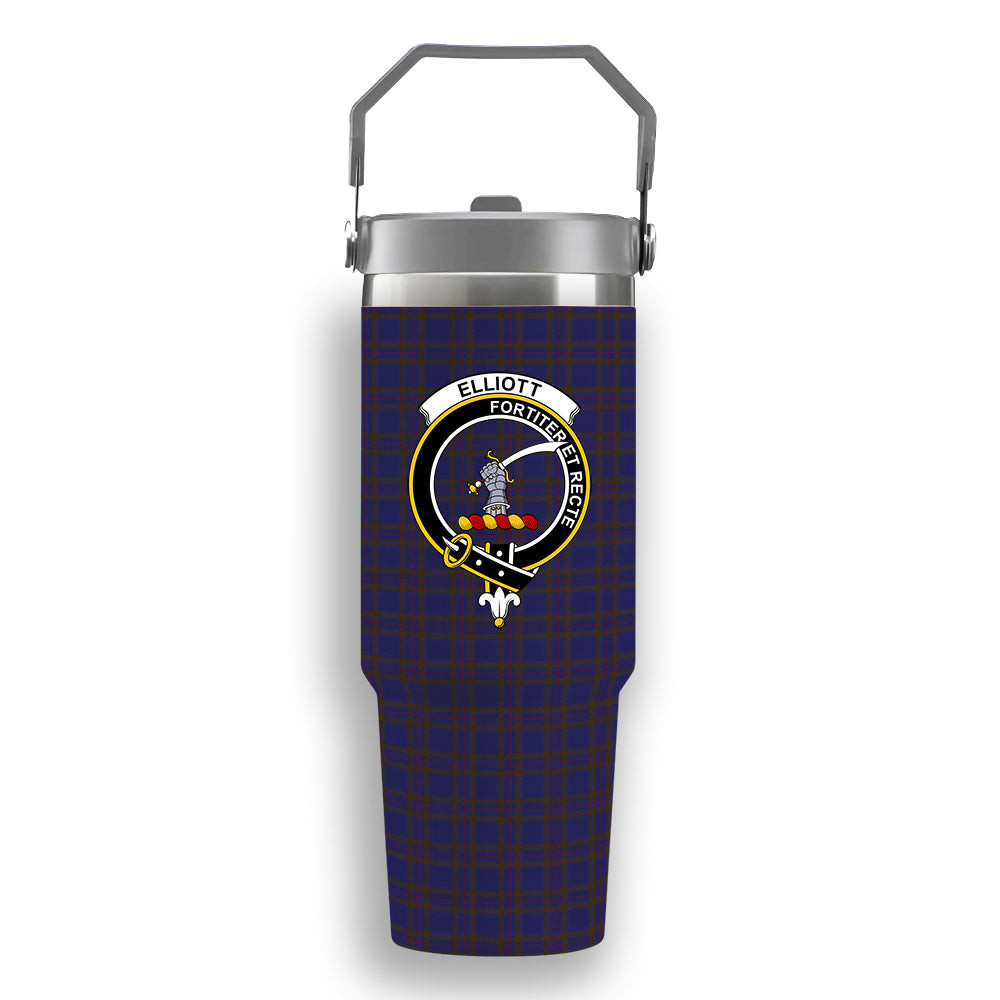 ScotsTee Shop Scottish Elliot Crest Tartan Flip Straw Tumbler 20oz 30oz