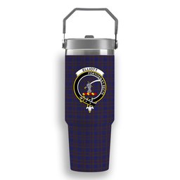ScotsTee Shop Scottish Elliot Crest Tartan Flip Straw Tumbler 20oz 30oz