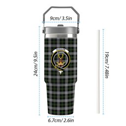 ScotsTee Shop Scottish Gordon Dress MacGregor-Hastie Crest Tartan Flip Straw Tumbler 20oz 30oz