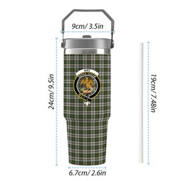 ScotsTee Shop Scottish Hay White Dress Crest Tartan Flip Straw Tumbler 20oz 30oz