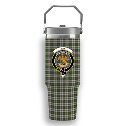 ScotsTee Shop Scottish Hay White Dress Crest Tartan Flip Straw Tumbler 20oz 30oz