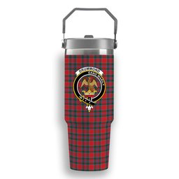 ScotsTee Shop Scottish Drummond of Perth Modern Crest Tartan Flip Straw Tumbler 20oz 30oz