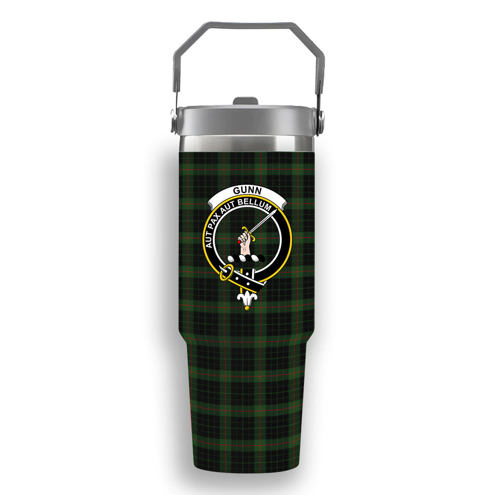 ScotsTee Shop Scottish Gunn VS Crest Tartan Flip Straw Tumbler 20oz 30oz