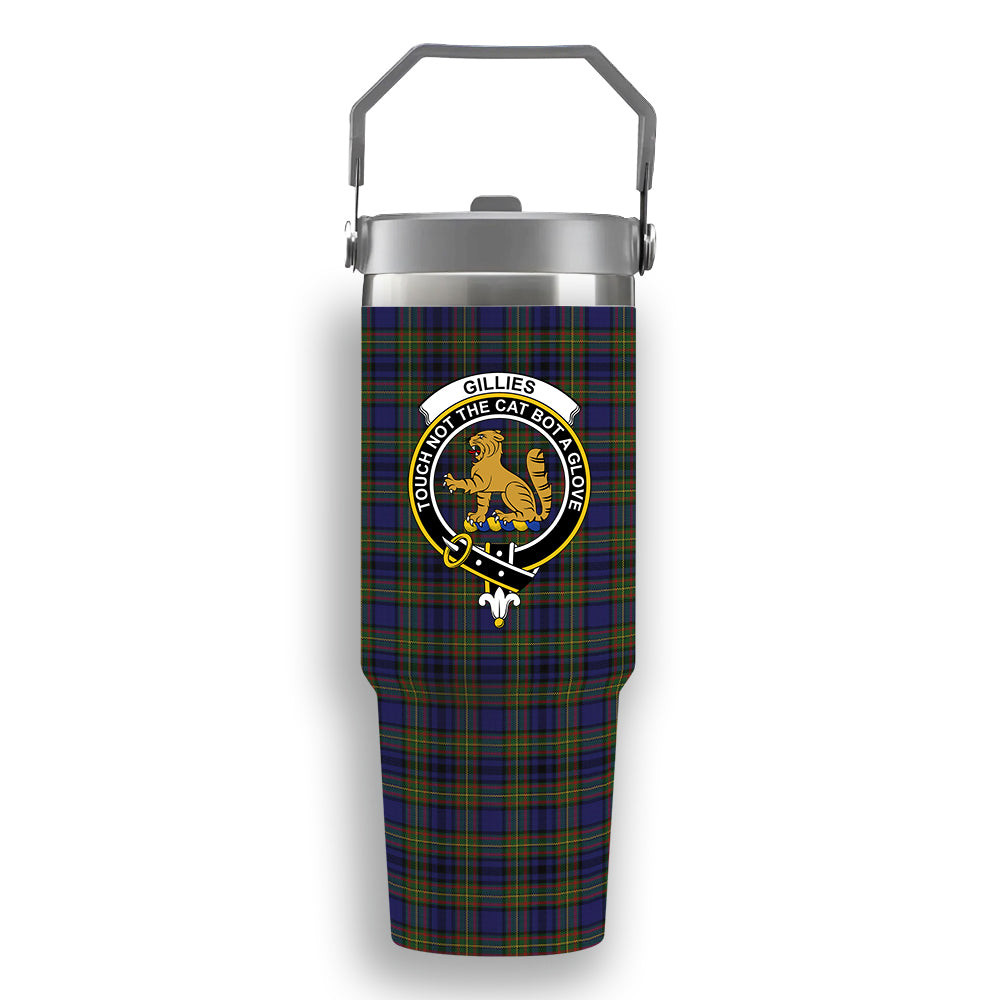 ScotsTee Shop Scottish Gillies 1 Crest Tartan Flip Straw Tumbler 20oz 30oz