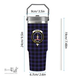 ScotsTee Shop Scottish Dunlop Crest Tartan Flip Straw Tumbler 20oz 30oz