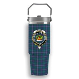 ScotsTee Shop Scottish Douglas Modern Crest Tartan Flip Straw Tumbler 20oz 30oz