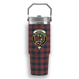 ScotsTee Shop Scottish Fraser of Boblainy Hugh Crest Tartan Flip Straw Tumbler 20oz 30oz