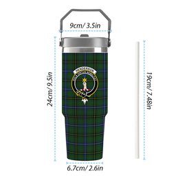 ScotsTee Shop Scottish Henderson Modern Crest Tartan Flip Straw Tumbler 20oz 30oz