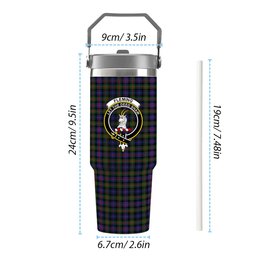 ScotsTee Shop Scottish Fleming Modern SC Crest Tartan Flip Straw Tumbler 20oz 30oz