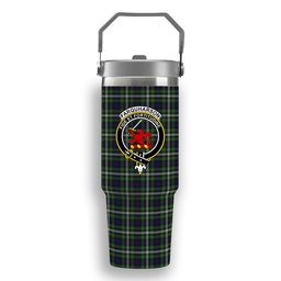ScotsTee Shop Scottish Farquharson Dress Crest Tartan Flip Straw Tumbler 20oz 30oz