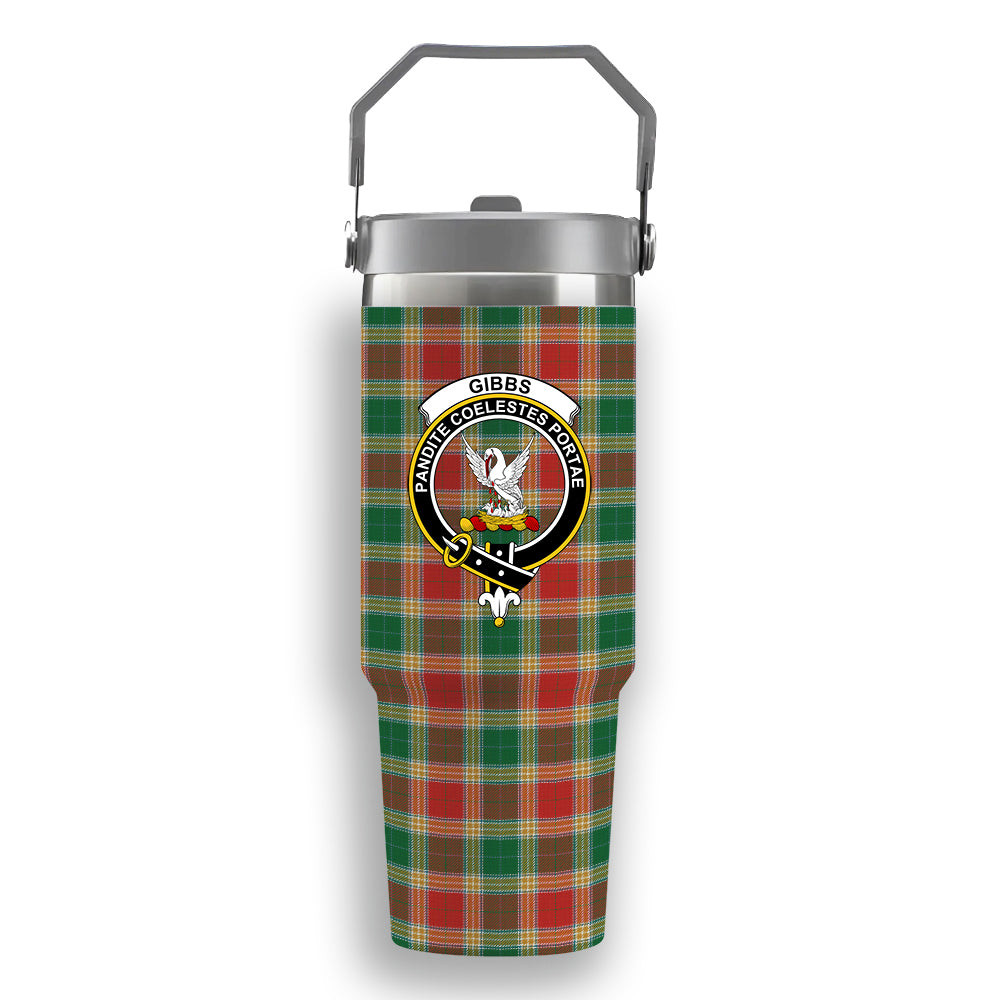 ScotsTee Shop Scottish Gibbs Ancient Crest Tartan Flip Straw Tumbler 20oz 30oz