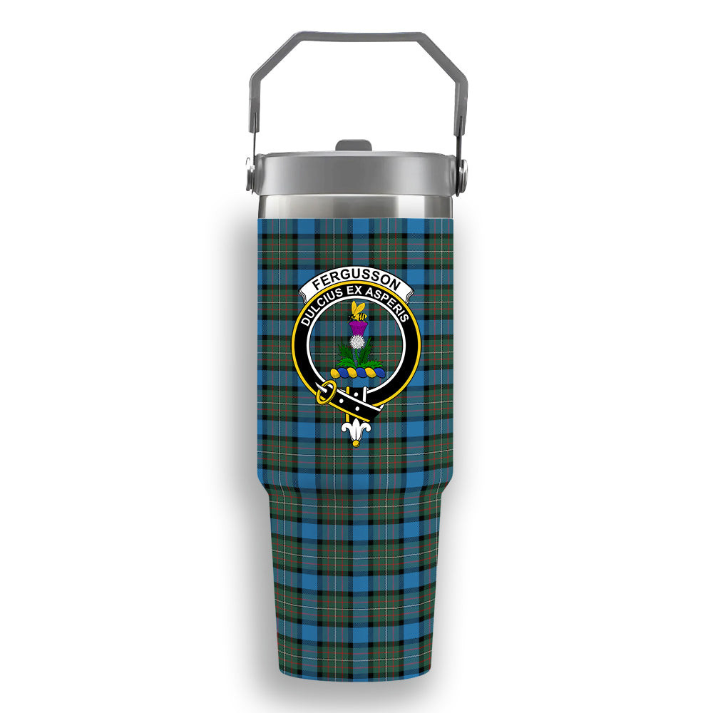 ScotsTee Shop Scottish Fergusson Ancient Crest Tartan Flip Straw Tumbler 20oz 30oz