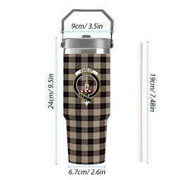 ScotsTee Shop Scottish Dunlop Hunting Ancient Crest Tartan Flip Straw Tumbler 20oz 30oz
