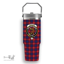 ScotsTee Shop Scottish Graham of Menteith Red Crest Tartan Flip Straw Tumbler 20oz 30oz