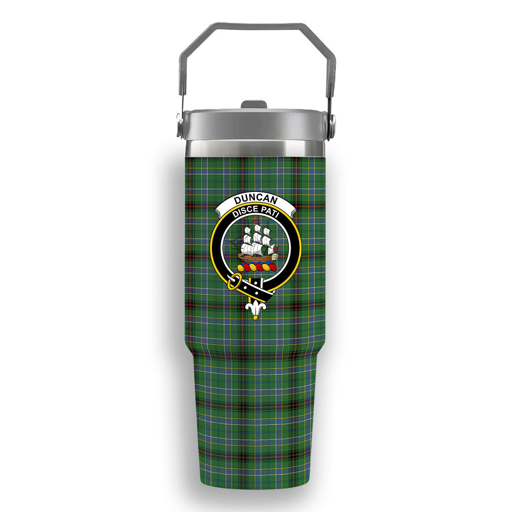 ScotsTee Shop Scottish Duncan of Sketraw Ancient Crest Tartan Flip Straw Tumbler 20oz 30oz