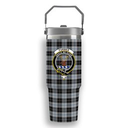 ScotsTee Shop Scottish Forbes Dress Originaux Crest Tartan Flip Straw Tumbler 20oz 30oz