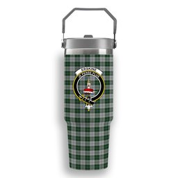 ScotsTee Shop Scottish Erskine Green Crest Tartan Flip Straw Tumbler 20oz 30oz