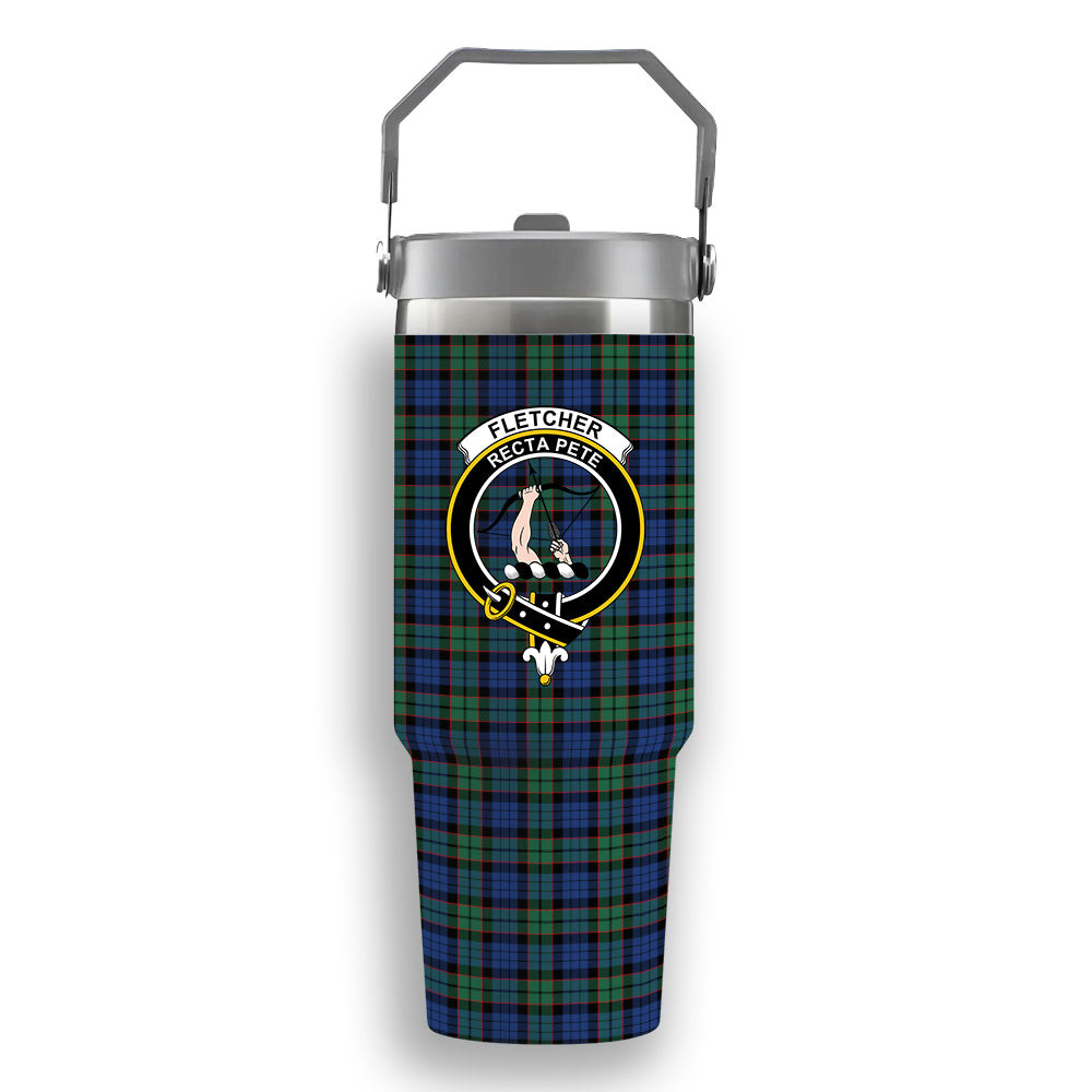 ScotsTee Shop Scottish Fletcher Ancient Crest Tartan Flip Straw Tumbler 20oz 30oz