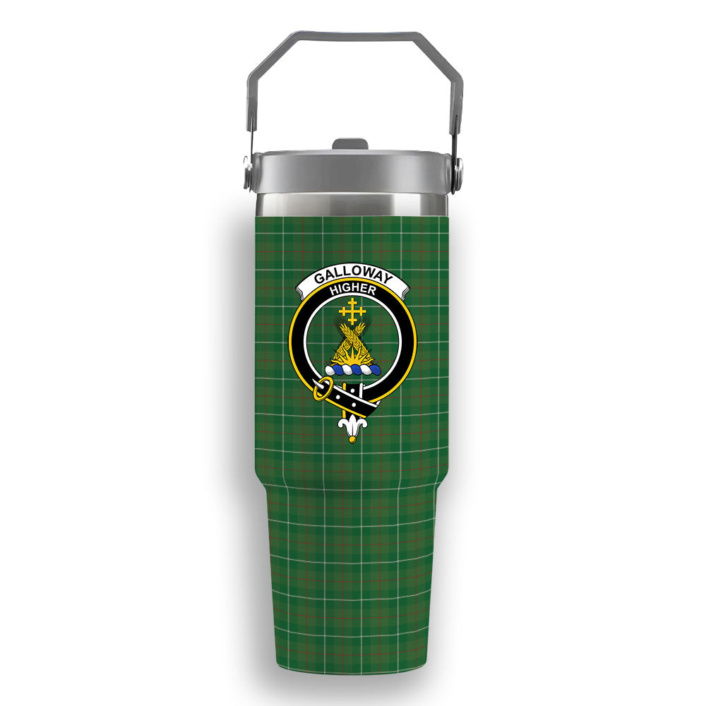 ScotsTee Shop Scottish Galloway Hunting Ancient Crest Tartan Flip Straw Tumbler 20oz 30oz