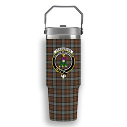 ScotsTee Shop Scottish Fergusson Weathered Crest Tartan Flip Straw Tumbler 20oz 30oz