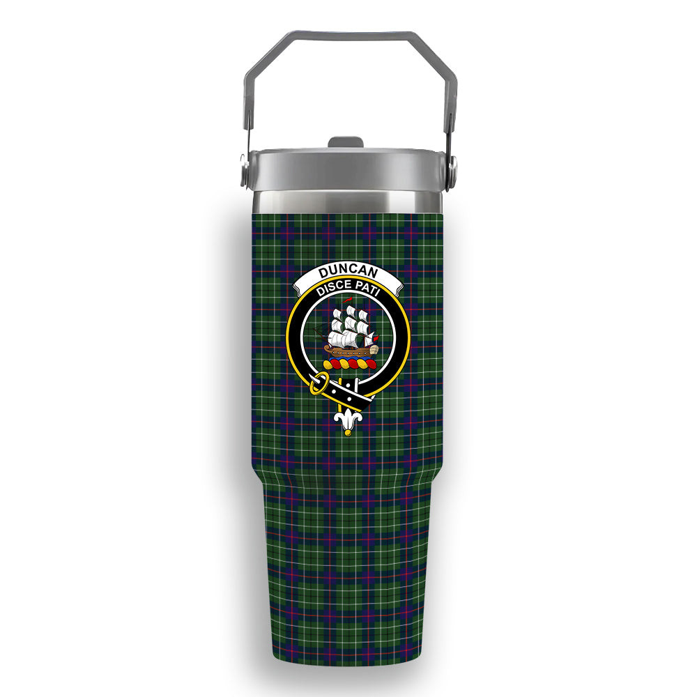 ScotsTee Shop Scottish Duncan Modern Crest Tartan Flip Straw Tumbler 20oz 30oz