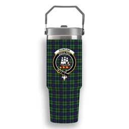 ScotsTee Shop Scottish Duncan Modern Crest Tartan Flip Straw Tumbler 20oz 30oz