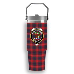 ScotsTee Shop Scottish Fraser Gathering Red Modern Crest Tartan Flip Straw Tumbler 20oz 30oz