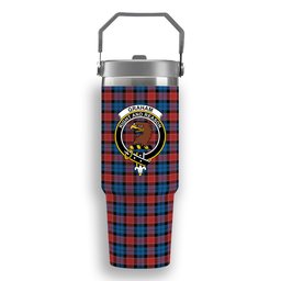 ScotsTee Shop Scottish Graham of Menteith Red Ancient Crest Tartan Flip Straw Tumbler 20oz 30oz