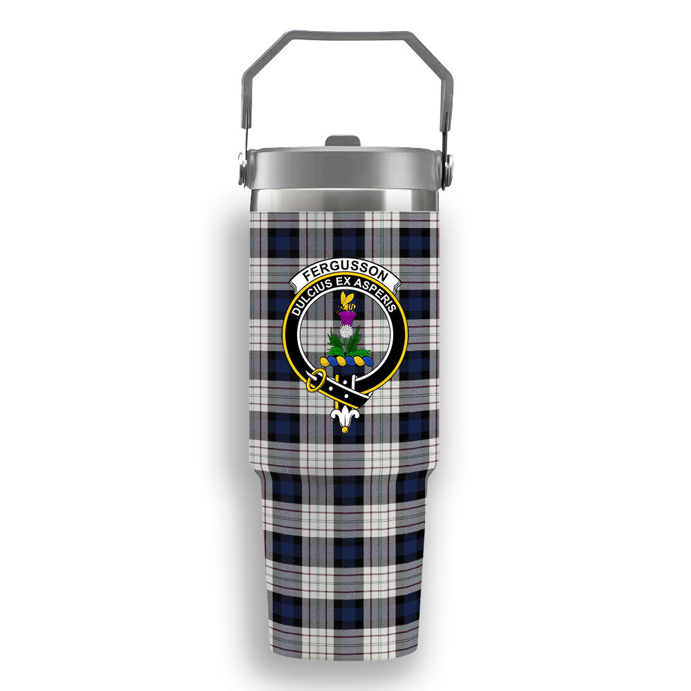 ScotsTee Shop Scottish Ferguson Dress Crest Tartan Flip Straw Tumbler 20oz 30oz