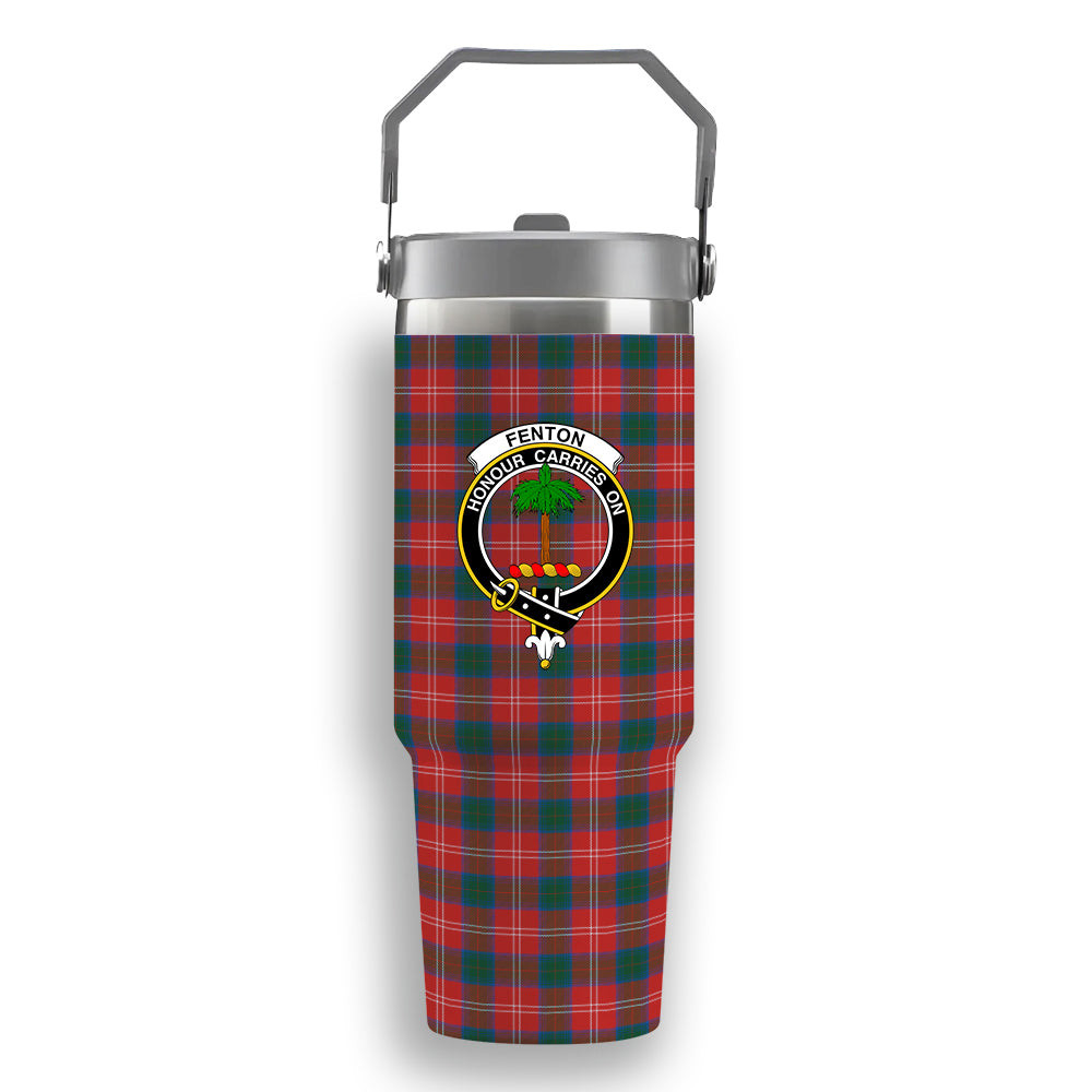 ScotsTee Shop Scottish Fenton Crest Tartan Flip Straw Tumbler 20oz 30oz