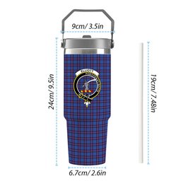 ScotsTee Shop Scottish Elliot Modern Crest Tartan Flip Straw Tumbler 20oz 30oz