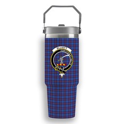 ScotsTee Shop Scottish Elliot Modern Crest Tartan Flip Straw Tumbler 20oz 30oz
