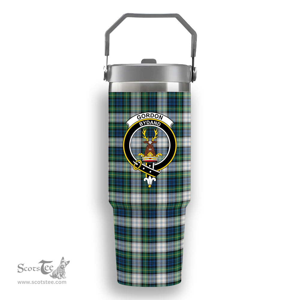 ScotsTee Shop Scottish Gordon Dress Ancient Crest Tartan Flip Straw Tumbler 20oz 30oz
