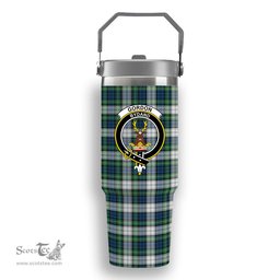 ScotsTee Shop Scottish Gordon Dress Ancient Crest Tartan Flip Straw Tumbler 20oz 30oz