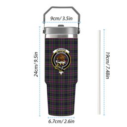 ScotsTee Shop Scottish Graham of Airth Modern Crest Tartan Flip Straw Tumbler 20oz 30oz