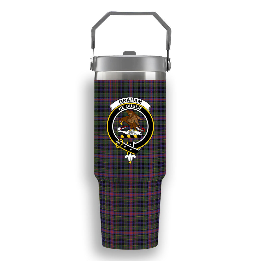 ScotsTee Shop Scottish Graham of Airth Modern Crest Tartan Flip Straw Tumbler 20oz 30oz