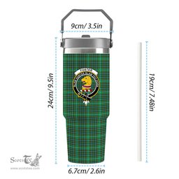 ScotsTee Shop Scottish Foster Hunting Modern Crest Tartan Flip Straw Tumbler 20oz 30oz