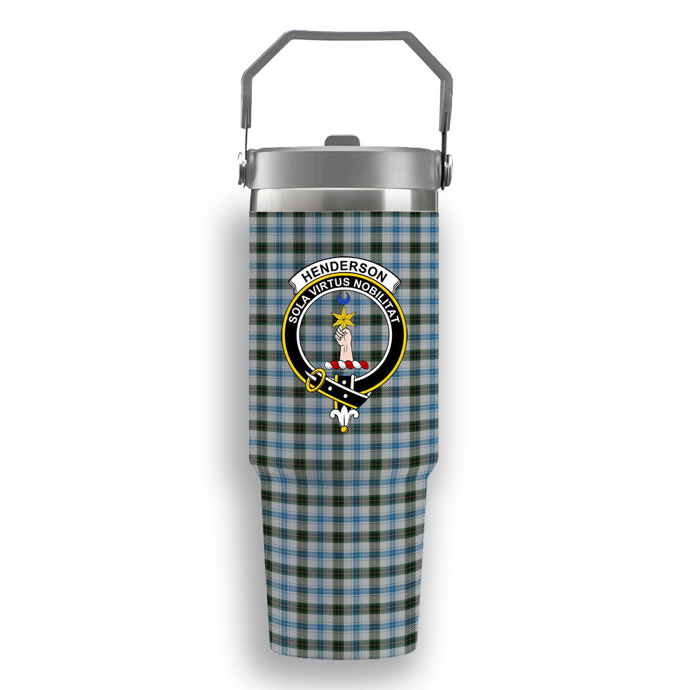 ScotsTee Shop Scottish Henderson Dress Crest Tartan Flip Straw Tumbler 20oz 30oz