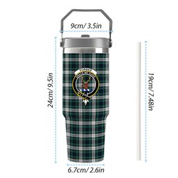 ScotsTee Shop Scottish Forbes Dress Modern Crest Tartan Flip Straw Tumbler 20oz 30oz