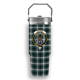 ScotsTee Shop Scottish Forbes Dress Modern Crest Tartan Flip Straw Tumbler 20oz 30oz