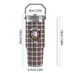ScotsTee Shop Scottish Dunbar Plaid Modern Crest Tartan Flip Straw Tumbler 20oz 30oz