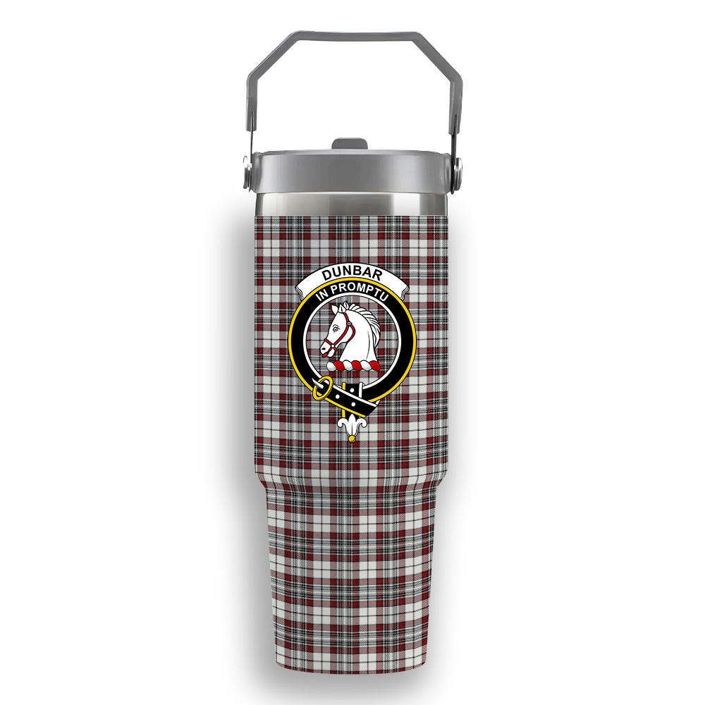 ScotsTee Shop Scottish Dunbar Plaid Modern Crest Tartan Flip Straw Tumbler 20oz 30oz