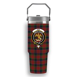 ScotsTee Shop Scottish Hay and Leith Crest Tartan Flip Straw Tumbler 20oz 30oz