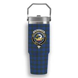 ScotsTee Shop Scottish Edmonstone Crest Tartan Flip Straw Tumbler 20oz 30oz