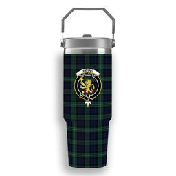 ScotsTee Shop Scottish Ewing Modern Crest Tartan Flip Straw Tumbler 20oz 30oz