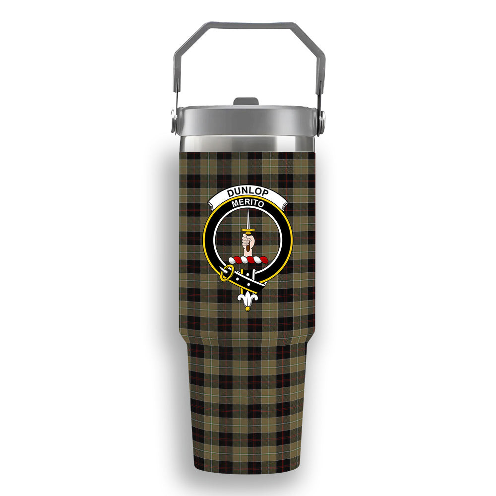 ScotsTee Shop Scottish Dunlop Hunting Crest Tartan Flip Straw Tumbler 20oz 30oz