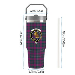 ScotsTee Shop Scottish Gregor Hunting Modern Crest Tartan Flip Straw Tumbler 20oz 30oz
