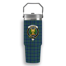 ScotsTee Shop Scottish Falconer Crest Tartan Flip Straw Tumbler 20oz 30oz