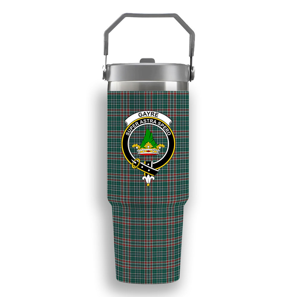 ScotsTee Shop Scottish Gayre Dress Modern Crest Tartan Flip Straw Tumbler 20oz 30oz